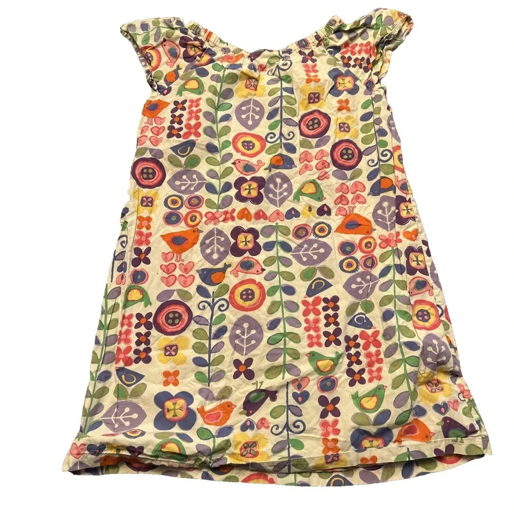 Hanna Andersson Girls Dress Size 140 US 10 Floral Cotton Spring Summer Play‎